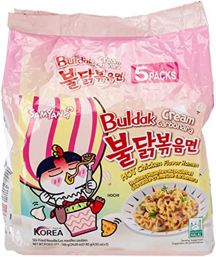 Samyang Buldak Cream Carbonara Hot Chicken Flavor Ramen Pack of 140g x 5
