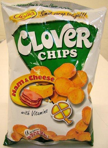 Leslies Clover Chips Ham& Cheese 145g