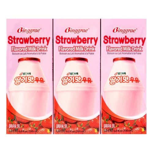 Binggrae Strawberry Flavoured Milk Drink 200mlx6